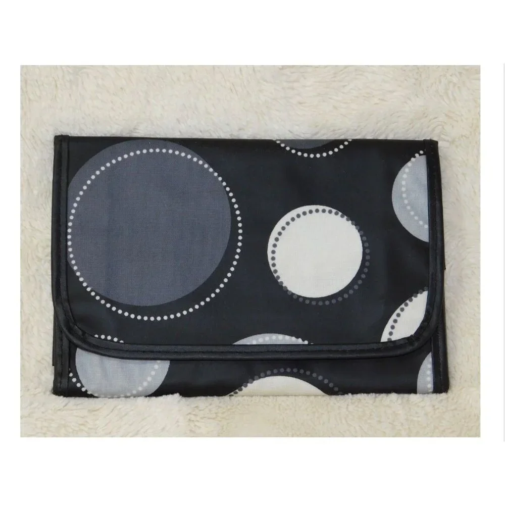 Thirty-One Black Happy Dot Tri-Fold and Go Organizer Notepad Holder